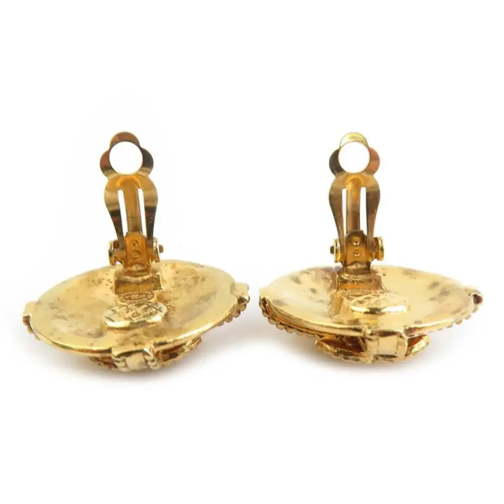 Chanel Cc Logo Clip-On Earrings Gold- #250194C65B